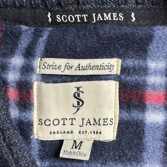 Scott James Fleece Lined 1/4 Zip Gray Sweater Size Medium - Picture 7 of 9